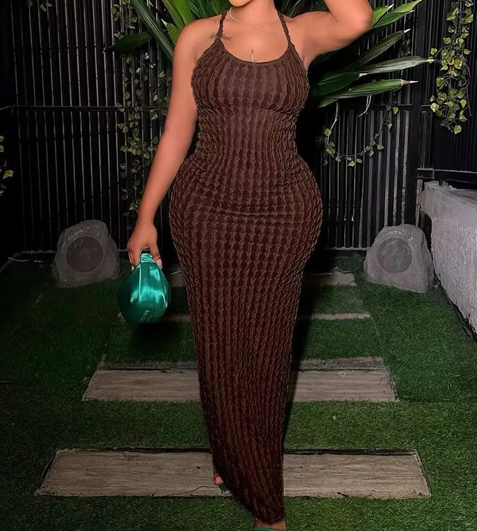 Moca Brown Maxi Dress