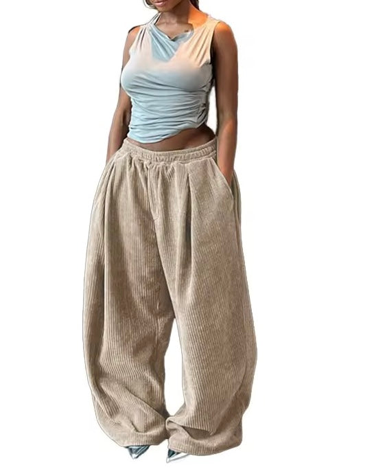 Wide Leg Pants Tan