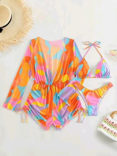 Multi pastel 3pc set orange