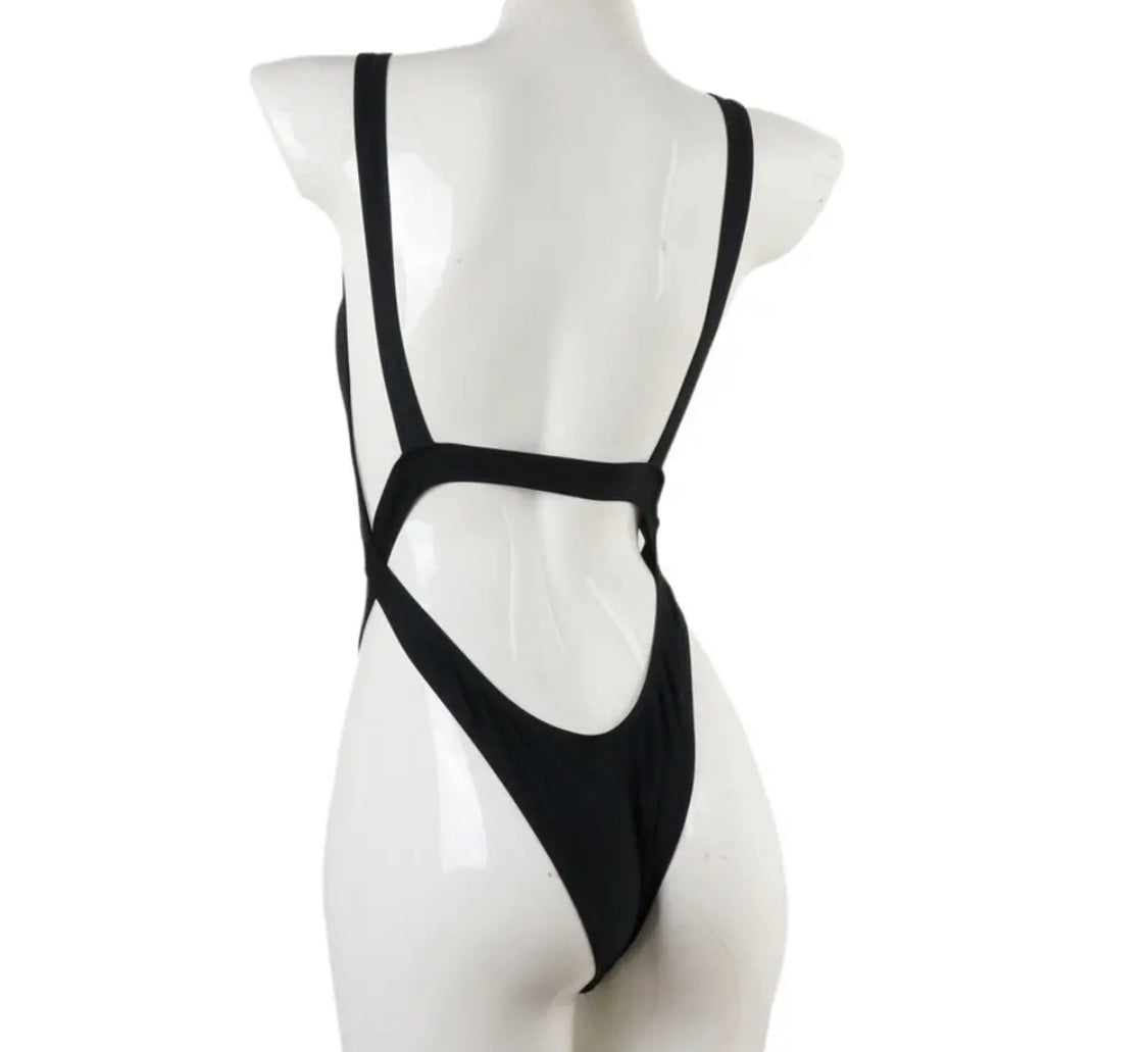 Black strap-kini